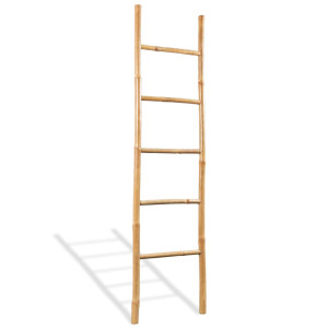 vidaXL Handdoekladder met 5 sporten 150 cm bamboe