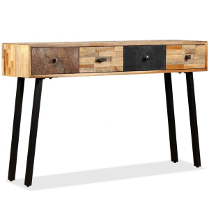 vidaXL Wandtafel 120x30x76 cm massief gerecycled teakhout