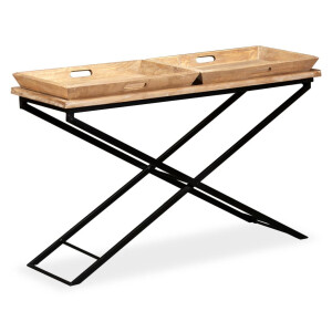 vidaXL Wandtafel 130x40x80 cm massief mangohout
