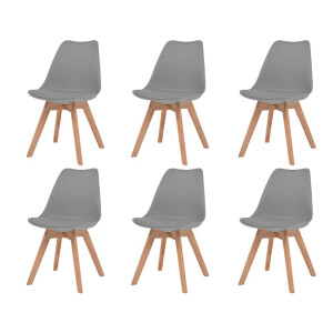 vidaXL Eetkamerstoelen 6 st kunststof grijs