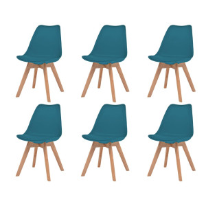 vidaXL Eetkamerstoelen 6 st kunststof turquoise