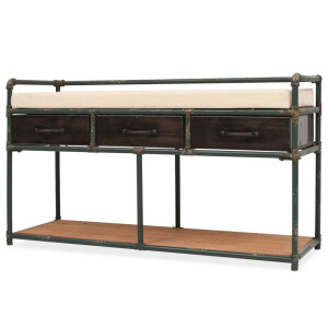 vidaXL Opbergbankje met kussen 107,5x34,5x59 cm
