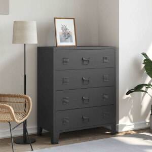 vidaXL Ladekast industriële stijl 78x40x93 cm metaal zwart