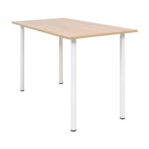 vidaXL Eettafel 120x60x73 cm eikenkleur en wit