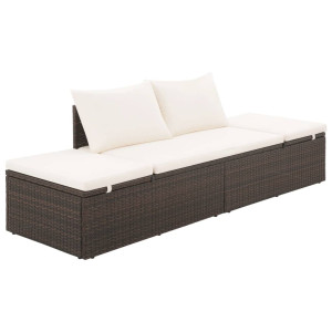 vidaXL Tuinbed 195x60 cm poly rattan bruin