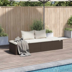 vidaXL Tuinbed 195x60 cm poly rattan bruin