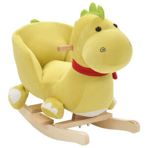 vidaXL Hobbeldier draak met rugleuning 60x32x53 cm pluche limegroen