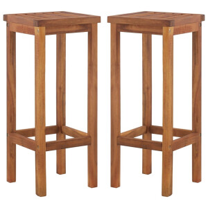 vidaXL Barkrukken 2 st massief acaciahout