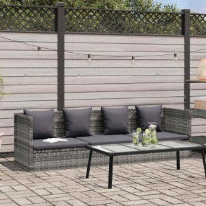 vidaXL Tuinbed 200x60 cm poly rattan grijs