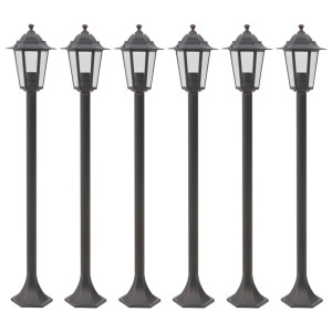 vidaXL Paalverlichting voor tuin E27 110 cm aluminium brons 6 st