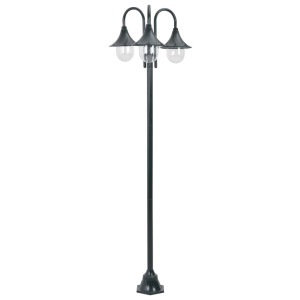 vidaXL Paalverlichting tuin E27 220 cm aluminium donkergroen 3-delig