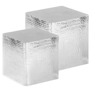 vidaXL Salontafel 2 st aluminium zilver