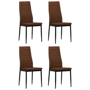 vidaXL Eetkamerstoelen 4 st stof bruin