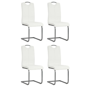 vidaXL Eetkamerstoelen 4 st kunstleer wit