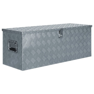 vidaXL Aluminium kist 110,5x38,5x40 cm zilverkleurig