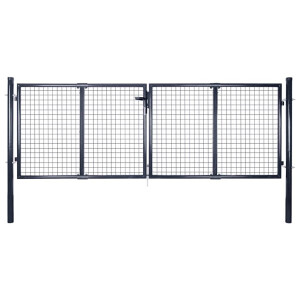 vidaXL Tuinhek van gaas gegalvaniseerd staal 300x75 cm grijs