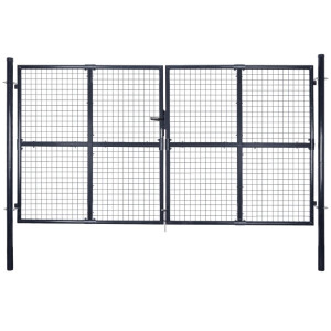 vidaXL Tuinhek van gaas gegalvaniseerd staal 300x150 cm grijs