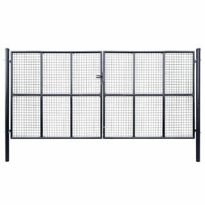 vidaXL Tuinhek van gaas gegalvaniseerd staal 400x175 cm grijs