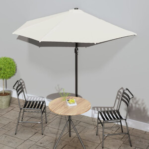vidaXL Balkonparasol half met aluminium paal 270x144 cm zandkleurig