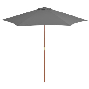 vidaXL Parasol met houten paal 270 cm antraciet