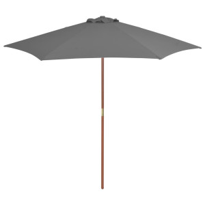 vidaXL Parasol met houten paal 270 cm antraciet