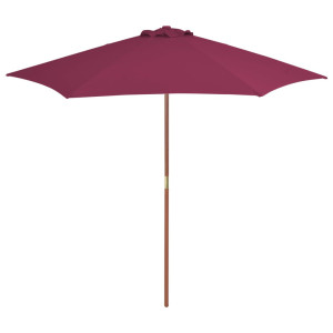 vidaXL Parasol met houten paal 270 cm bordeauxrood