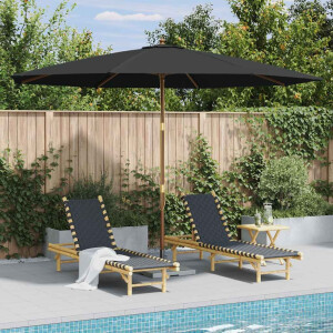 vidaXL Parasol met houten paal 350 cm antraciet
