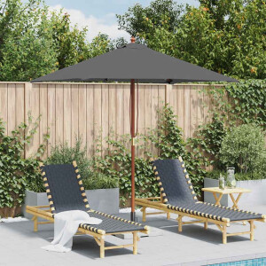 vidaXL Parasol met houten paal 150x200 cm antraciet