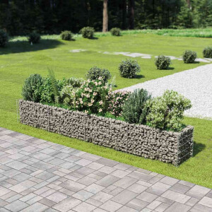 vidaXL Gabion plantenbak verhoogd 360x50x50 cm gegalvaniseerd staal