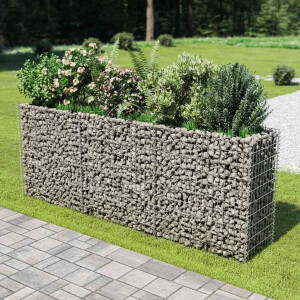 vidaXL Gabion plantenbak verhoogd 270x50x100 cm gegalvaniseerd staal