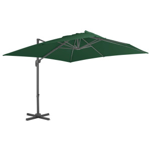 vidaXL Zweefparasol met aluminium paal 400x300 cm groen