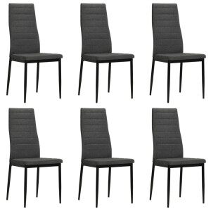 vidaXL Eetkamerstoelen 6 st stof donkergrijs