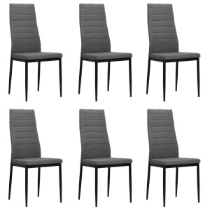 vidaXL Eetkamerstoelen 6 st stof lichtgrijs