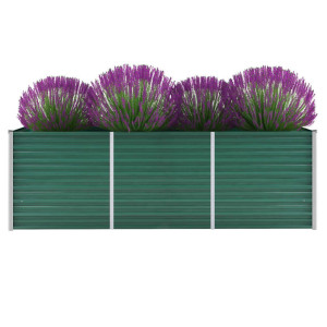 vidaXL Plantenbak verhoogd 240x80x77 cm gegalvaniseerd staal groen