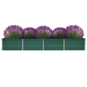 vidaXL Plantenbak verhoogd 320x80x45 cm gegalvaniseerd staal groen