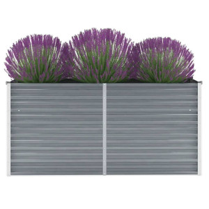 vidaXL Plantenbak verhoogd 160x40x77 cm gegalvaniseerd staal grijs