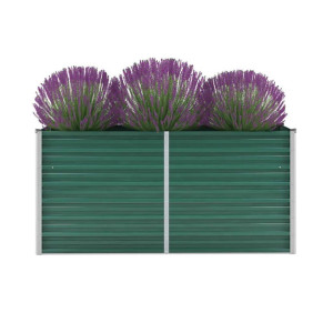 vidaXL Plantenbak verhoogd 160x40x77 cm gegalvaniseerd staal groen