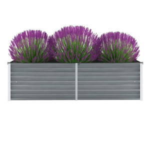 vidaXL Plantenbak verhoogd 160x40x45 cm gegalvaniseerd staal grijs