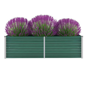 vidaXL Plantenbak verhoogd 160x40x45 cm gegalvaniseerd staal groen