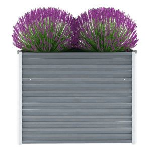 vidaXL Plantenbak verhoogd 100x40x77 cm gegalvaniseerd staal grijs