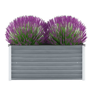 vidaXL Plantenbak verhoogd 100x40x45 cm gegalvaniseerd staal grijs