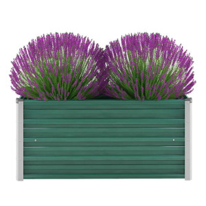 vidaXL Plantenbak verhoogd 100x40x45 cm gegalvaniseerd staal groen