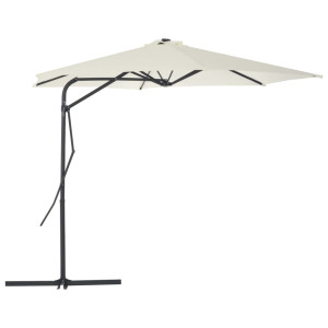 vidaXL Parasol met stalen paal 300 cm zandkleurig