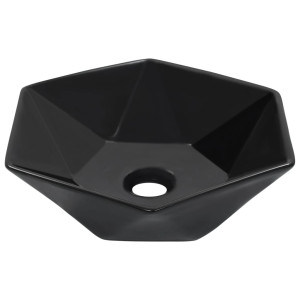 vidaXL Wastafel 41x36,5x12 cm keramiek zwart