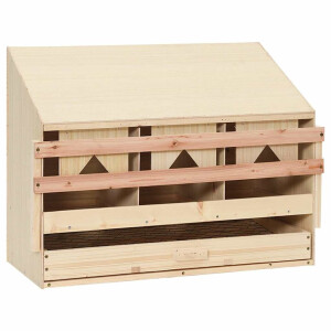 vidaXL Kippenlegkast 3 compartimenten 72x33x54 cm massief grenenhout
