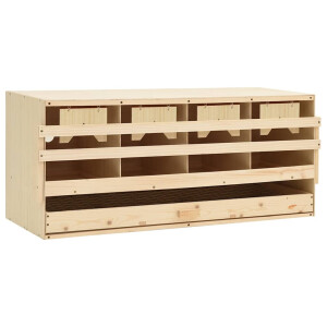 vidaXL Kippenlegkast 4 compartimenten 106x40x45 cm massief grenenhout