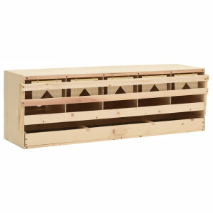 vidaXL Kippenlegkast 5 compartimenten 117x33x38 cm massief grenenhout