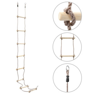 vidaXL Touwladder 290 cm hout