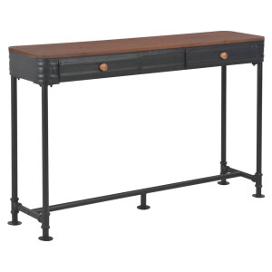 vidaXL Wandtafel met 2 lades 120x30x75 cm massief vurenhout