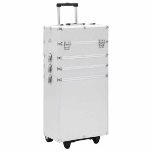 vidaXL Make-up trolley aluminium zilverkleurig